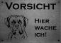 Preview: Edelstahl Hundeschild Boxer VORSICHT Hier wache ich!